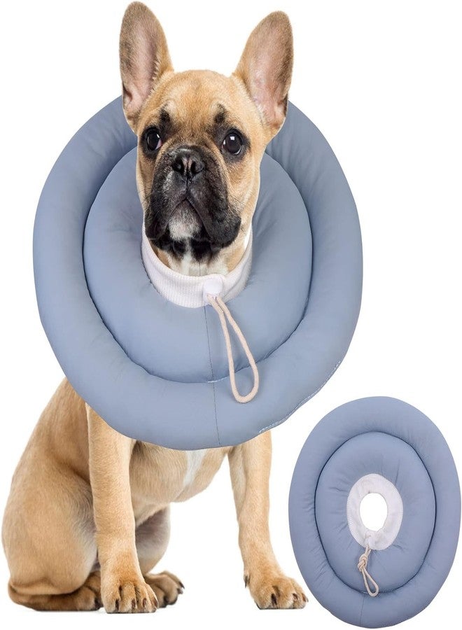IDOMIK Dog Recovery Collar, Waterproof Soft Dog Cone After Surgery, Comfy Protective Elizabethan Collar Alternative for Dogs Cats, Adjustable Pet Neck Donut Cone Anti-Licking Biting Wounds,Blue,L - Image 1