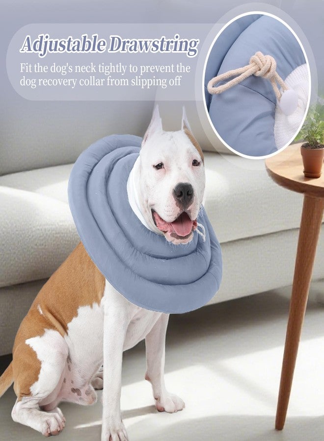 IDOMIK Dog Recovery Collar, Waterproof Soft Dog Cone After Surgery, Comfy Protective Elizabethan Collar Alternative for Dogs Cats, Adjustable Pet Neck Donut Cone Anti-Licking Biting Wounds,Blue,L - Image 5