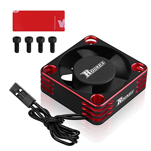 ARRAROWN Motor Cooling Fan 30mm RC Model Heatsink 28000RPM ESC Cooling Fan for RC Car 1/8 1/10 1/12 Scale 540 550 Brushless Motor (Black+Red) - Image 1