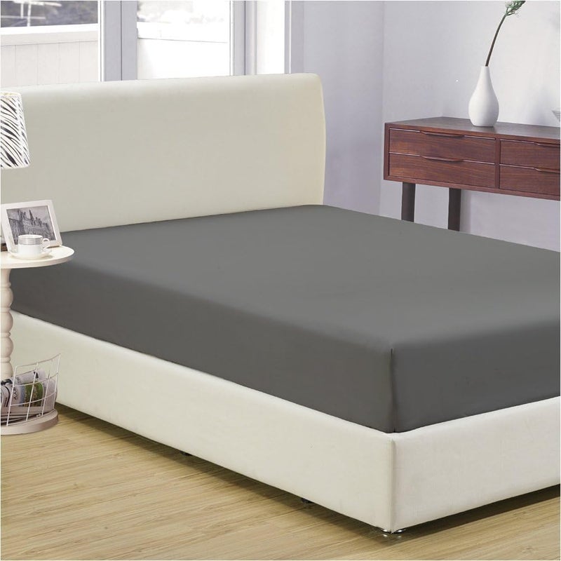 Mellanni Full Fitted Sheet - Iconic Collection Bedding Sheets with up to 16 inch Deep Pocket - Soft & Cooling - Fade & Stain Resistant - 1 PC (Full, Gray) - Image 1