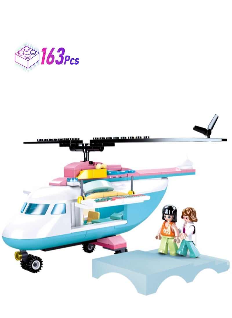 163pcs Medical Helicopter Model Set Building Blocks Creative Diy Simulation Collection Building Assembly Toys Children'S Gift  - Image 1