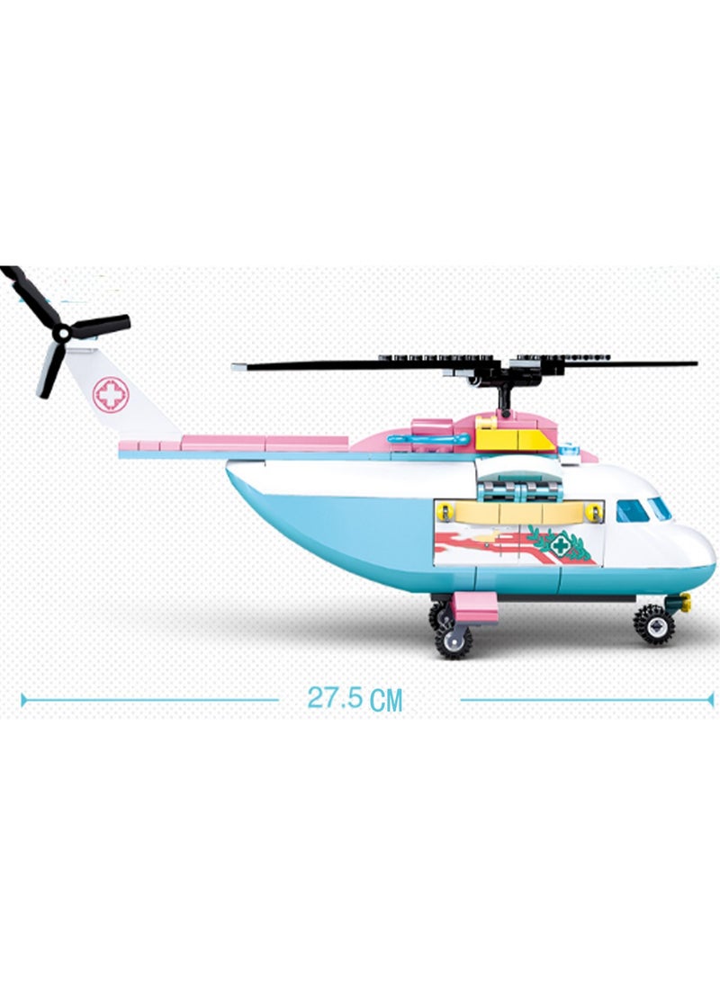 163pcs Medical Helicopter Model Set Building Blocks Creative Diy Simulation Collection Building Assembly Toys Children'S Gift  - Image 3
