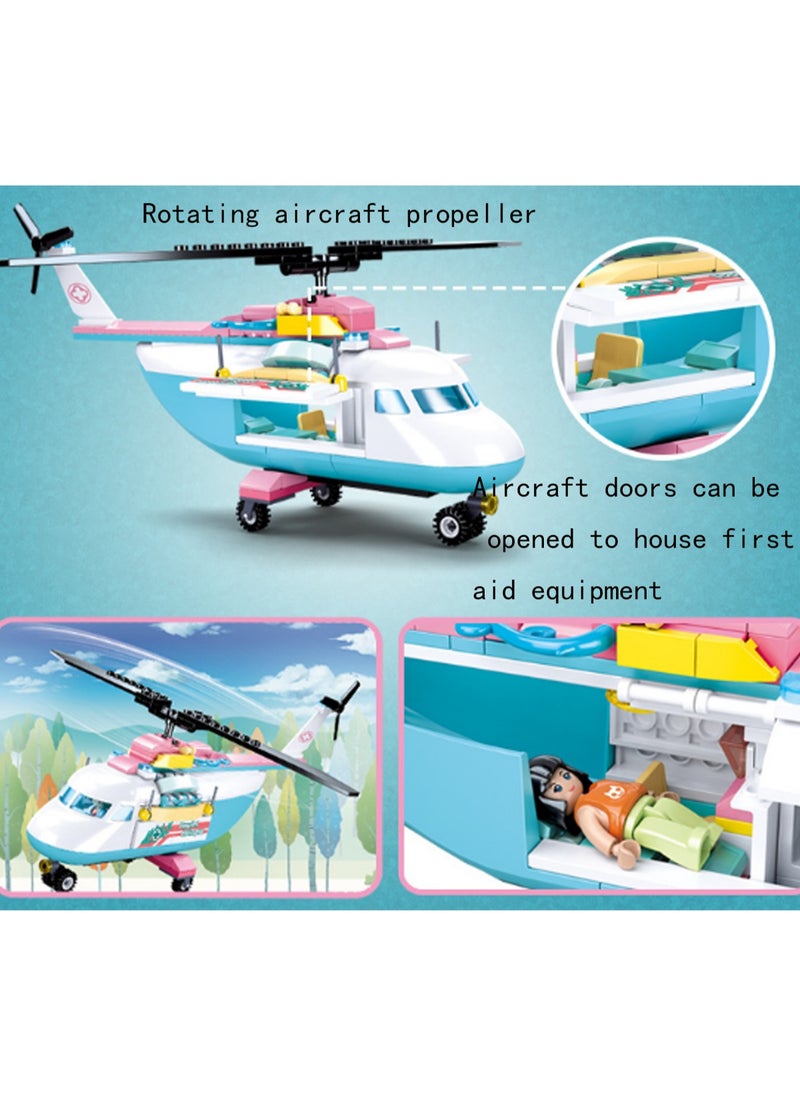 163pcs Medical Helicopter Model Set Building Blocks Creative Diy Simulation Collection Building Assembly Toys Children'S Gift  - Image 2