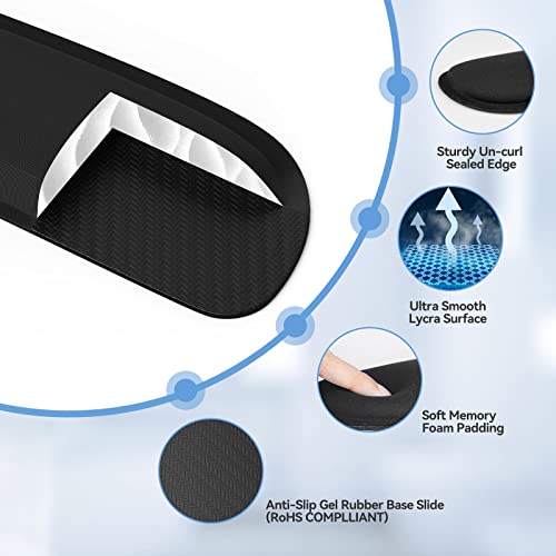 TECKNET Keyboard Wrist Rest and Mouse Pad with Wrist Support, Memory Foam Set for Computer/Laptop/Mac, Lightweight for Easy Typing & Pain Relief Ergonomic Mousepad (Black) - Image 4