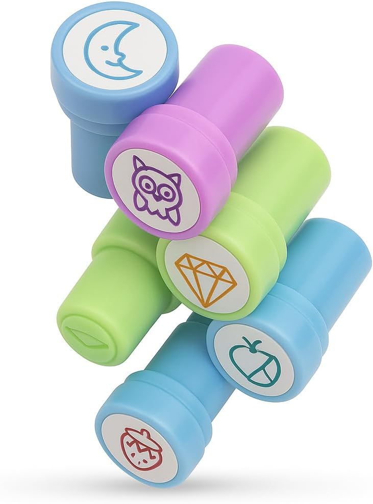 Fitto 6 Pieces Assorted 25mm Stamps for Office & Stationery - Image 1