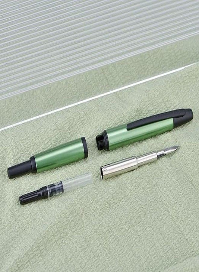 LUOSHI Jinhao 10 Capless Fountain Pen, Sea Pine Green Retractable Fine Nib with Ink Converter Set - Image 2