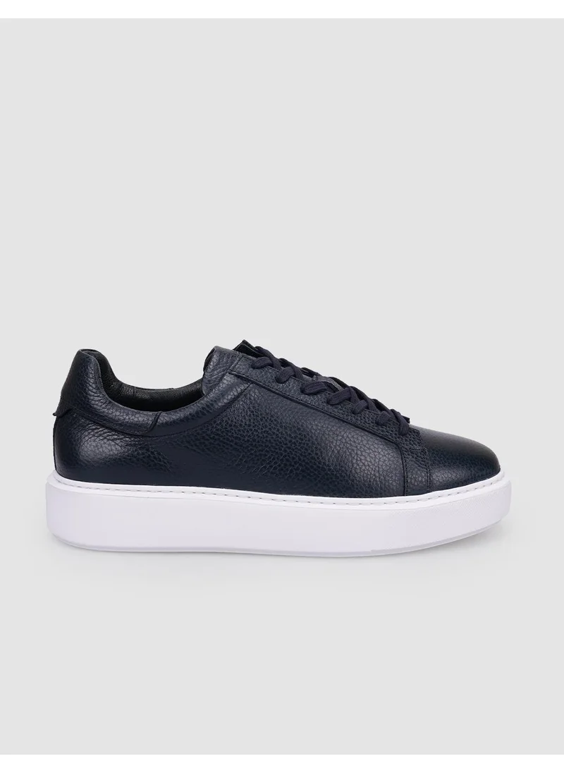 كاباني Leather Navy Blue Lace-up Men's Sports Shoes