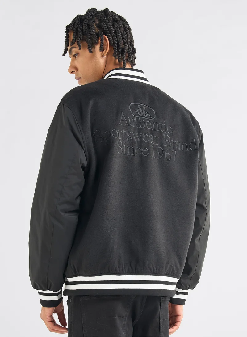 Kappa Varsity Applique Detail Button Through Jacket with Pockets