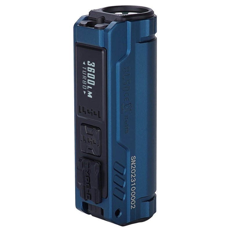 IMALENT BL50 Rechargeable EDC Flashlight 3600 Lumens UV Light and White LED High Lumens Portable Flashlights Dual Light Source Pocket Lights for Emergency and Camping Blue - Image 2