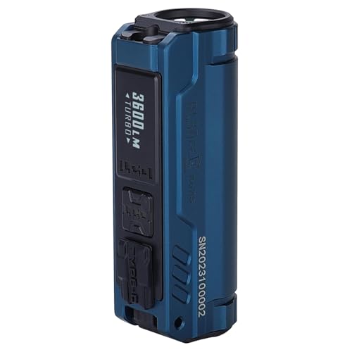 IMALENT BL50 Rechargeable EDC Flashlight 3600 Lumens UV Light and White LED High Lumens Portable Flashlights Dual Light Source Pocket Lights for Emergency and Camping Blue - Image 1