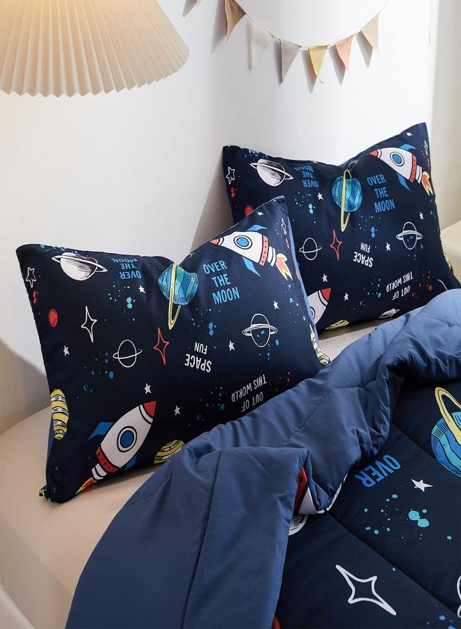beeweed 3 Piece Kid Comforter Set Queen Size, Space Rocket Bedding Set for Teen Boys Girls - Image 4