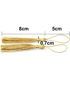 Generic 100 Pieces Light Gold 13cm/5-Inch Silky Handmade Soft Tassels Floss Bookmark Tassels with 2-Inch Cord Loop for Jewelry Making, DIY Projects, Bookmarks  - Image 3
