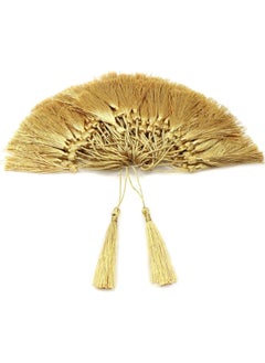 Generic 100 Pieces Light Gold 13cm/5-Inch Silky Handmade Soft Tassels Floss Bookmark Tassels with 2-Inch Cord Loop for Jewelry Making, DIY Projects, Bookmarks  - Image 1