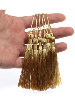 Generic 100 Pieces Light Gold 13cm/5-Inch Silky Handmade Soft Tassels Floss Bookmark Tassels with 2-Inch Cord Loop for Jewelry Making, DIY Projects, Bookmarks  - Image 4