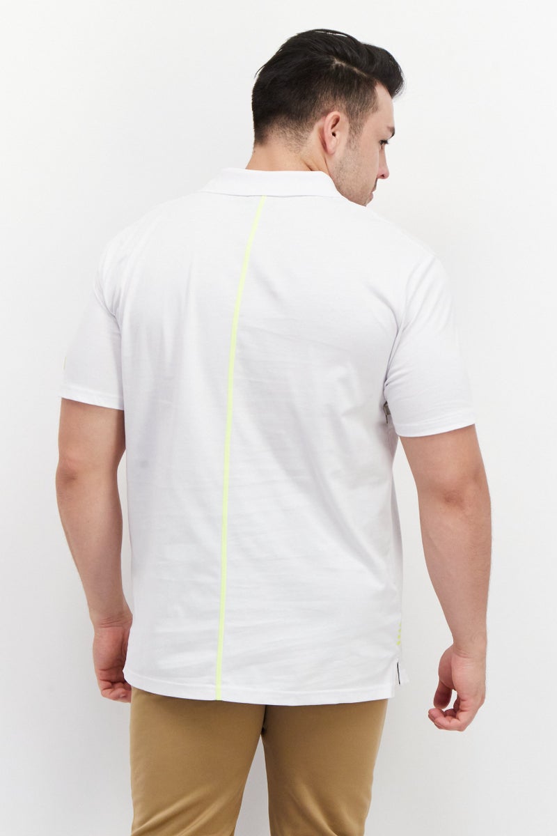 FILA تي شيرت بولو رياضي للرجال بشعار العلامة التجارية، مجموعة بيضاء - Image 2