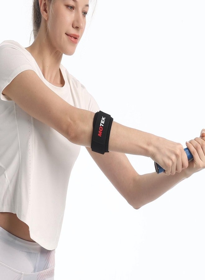 MOTEK Elbow Compression Brace for Men & Women (size 9-15") | Breathable Material, Targeted Compression, Dual Adjustable | Tennis Elbow | Golfer's Elbow - Image 2