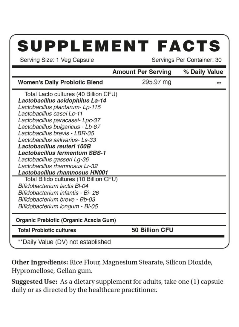 Organic Earth Organic Earth Women’s Probiotics – 30 Capsules  - Image 3