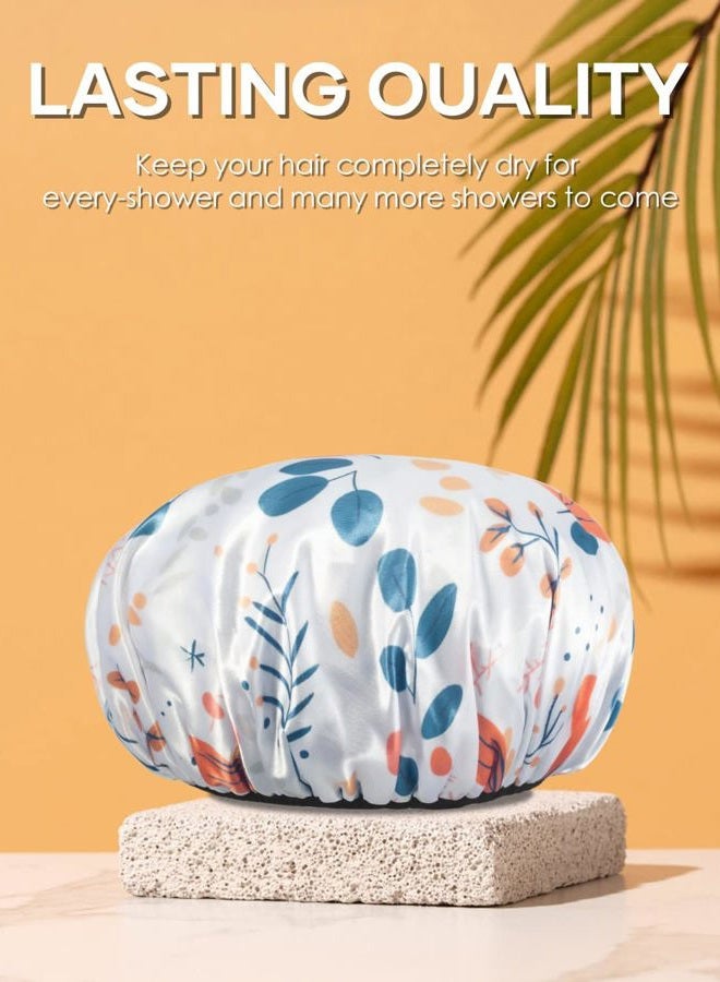 Aquior Shower Caps, Terry Lined Shower Cap for Women, Reusable Shower Cap, Triple Layer Waterproof Bath Cap, Extra Large for Women Long Hair - Image 5