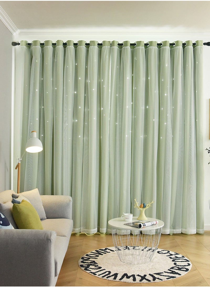 2 Panels Stars Blackout Curtains Tulle Overlay Star Cut Out Silver Grommet Curtains 132x214CM - pzsku/ZF4CAF826FAFF69D366FDZ/45/_/1734424686/71f218ba-96c1-4cc5-b55c-7af54d57ab53