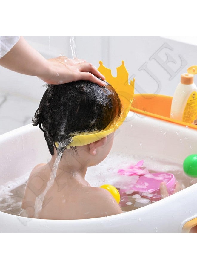 SPAREQUE Baby bath Shower Cap,Bath Visor hat for Eye and Ear wash Protection,Adjustable Silicone Bathing Crown Waterproof Shampoo hat for Washing Hair, Shower Bathing Protection Bath Cap for Toddler, Baby, Kids, Children - Image 2