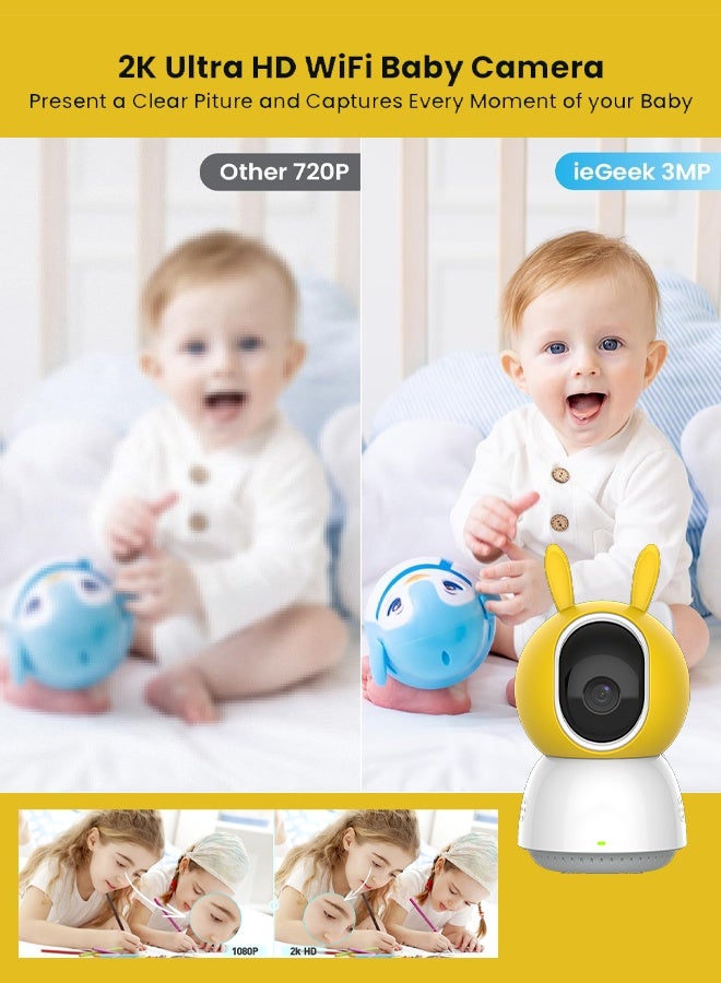 Pettena Smart Indoor Wi-Fi Camera - 4K Ultra HD Motorized Pan and Tilt 360° Visual Coverage,Smart Tracking Baby Safety Tools Pet Monitor - Image 4