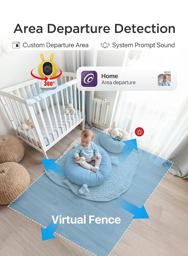 Pettena Smart Indoor Wi-Fi Camera - 4K Ultra HD Motorized Pan and Tilt 360° Visual Coverage,Smart Tracking Baby Safety Tools Pet Monitor - Image 5