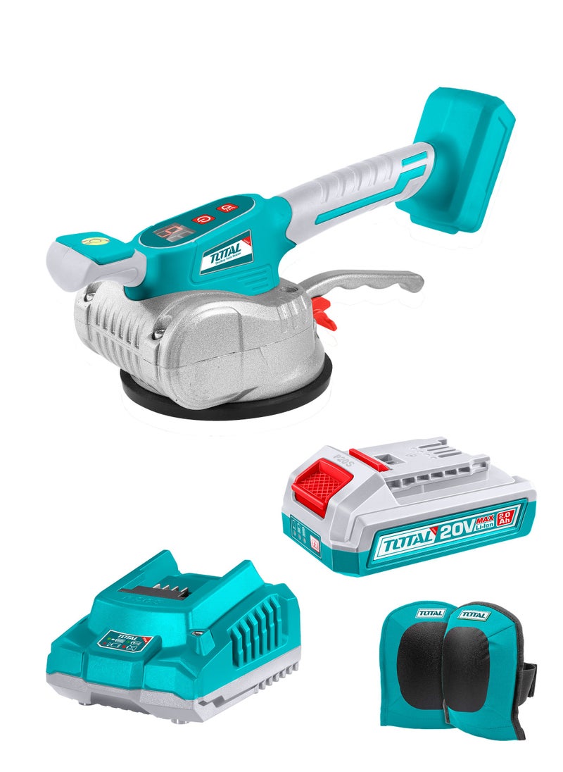 TOTAL - Total Lithium-Ion Tile Vibration Machine with Battery & Charger- 20V, 10000 rpm, 50kg Suction Power for Easy Tile Installation - Image 1