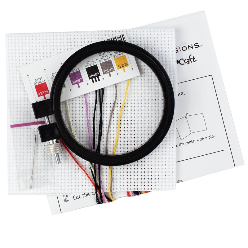 Dimensions 72-70415 Disney's Maleficent Mini Beginner's Cross Stitch Kit, 3" Diameter, Multicolor, 5 Pieces - Image 3