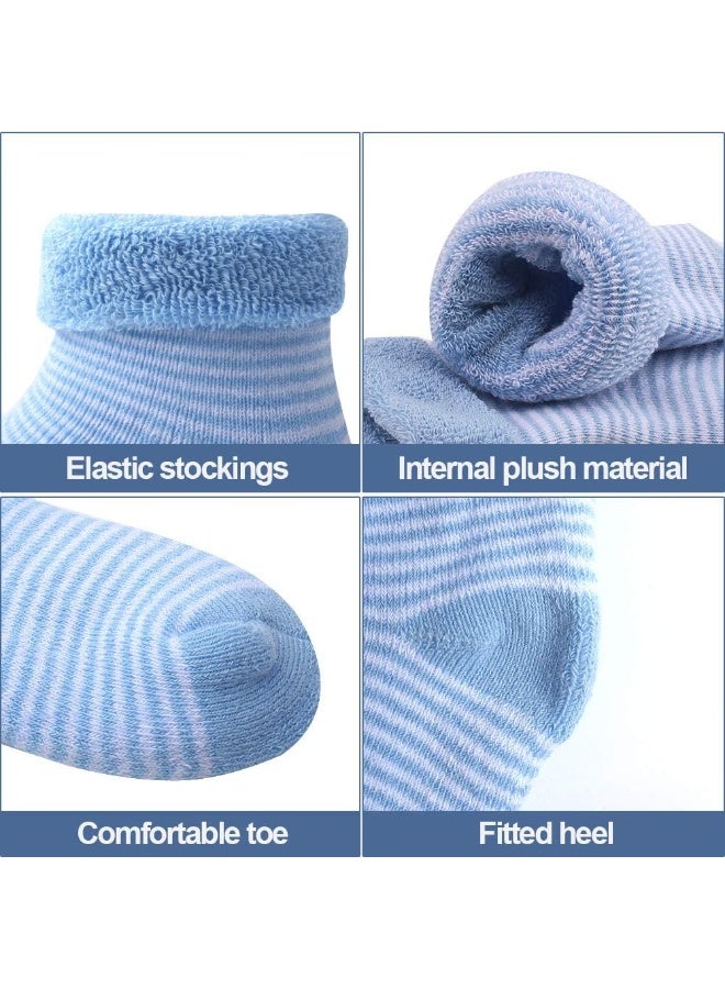 JAKIDAR JAKIDAR 6 Pairs Baby Socks for Infant Newborn Thick Warm Socks Cotton Sock Shoes - Image 3