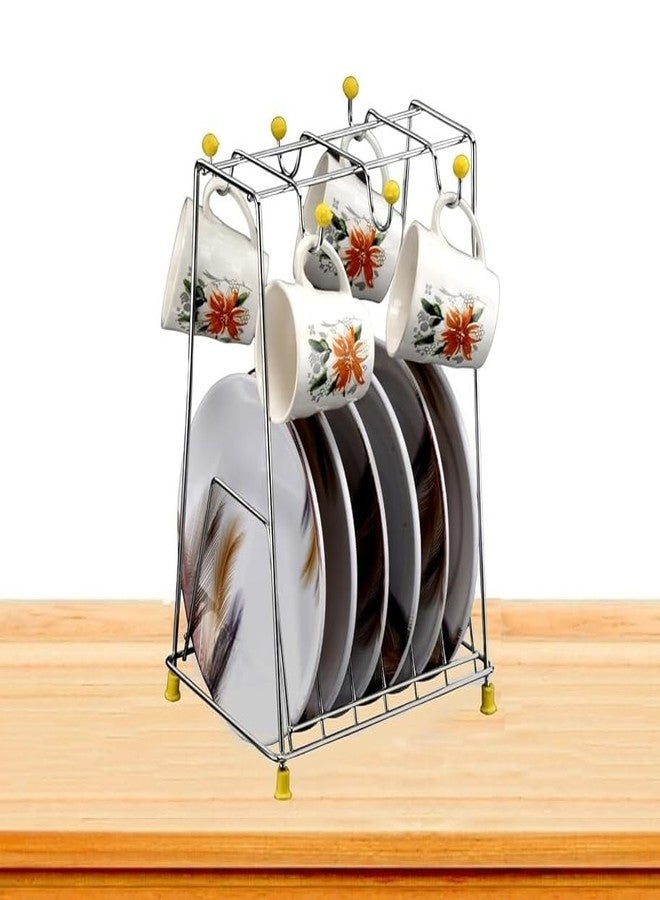 STANDIFY® 6 Cup Saucer_H_Stnfy Dish Rack Stainless Steel Heavy Duty Plate Stand Kitchen Multi-Purpose Dish Rack for Sink & Countertop. - Image 3