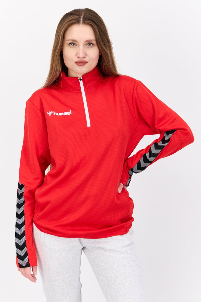 Hummel Women Sportswear Fit Long Sleeve Training Sweatshirt, Red - Image 1
