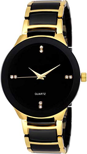 Acnos® Premium Brand - Analogue Men's Watch (Black Dial Multi Colored Strap) (1.Gold) - Image 3