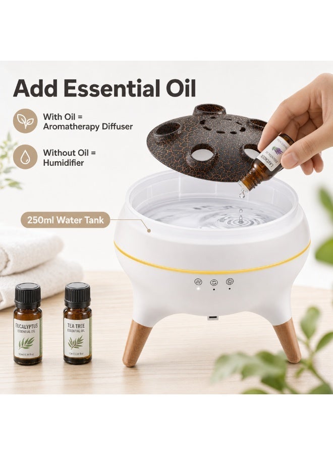 اروماتك ناشر عطور إلكتروني، ناشر زيوت عطرية مع إيقاعات موسيقية، مرطب هواء مزود بإضاءة LED وجهاز تحكم عن بُعد، ناشر عطور بالموجات فوق الصوتية برذاذ بارد مؤقت للمنزل والمكتب. - Image 5