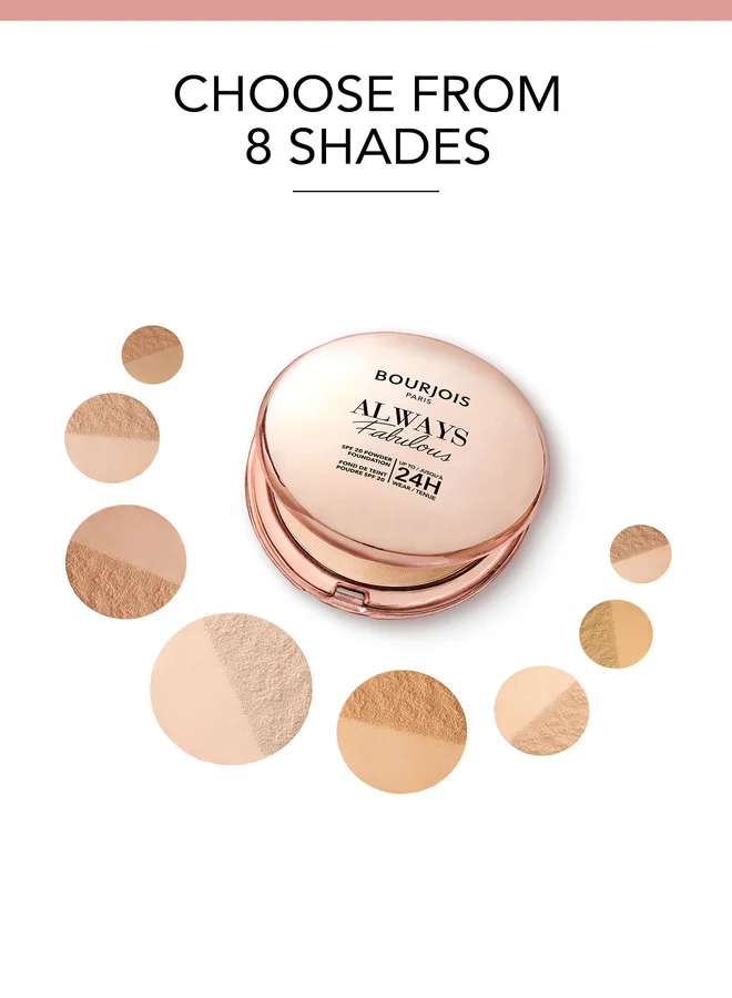 BOURJOIS PARIS Always Fabulous Powder Foundation - 100 - Rose Ivory, 7G