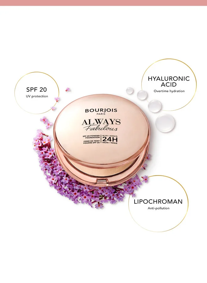BOURJOIS PARIS Always Fabulous Powder Foundation - 100 - Rose Ivory, 7G