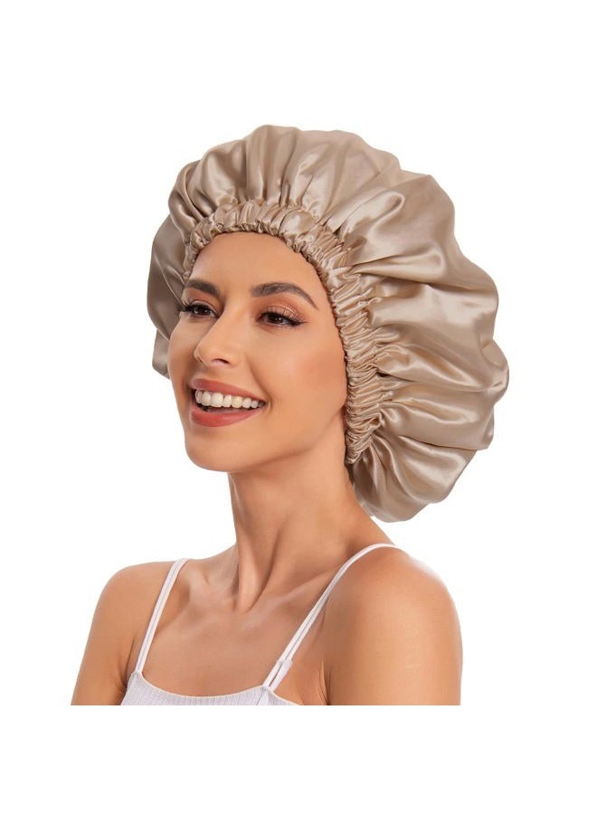 Edoneery Satin Silk Bonnet for Sleeping - Women's Natural Hair Bonnets - One Size - Khaki - Image 4