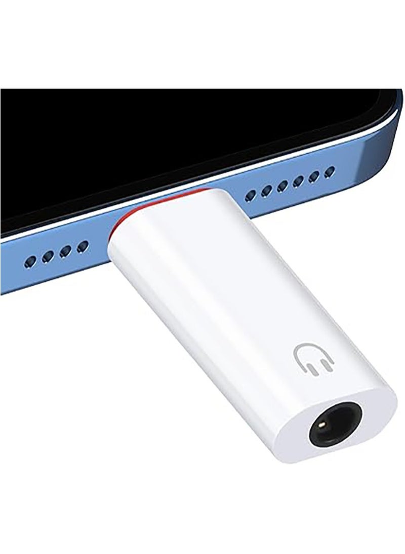 Generic iPhone Headphone Adapter for iPhone Lightning to 3.5mm Adapter for iPhone Aux Adapter Compatible with iPhone 14/14 Pro Max/13/13 Pro Max/12/12 Pro Max/11/11 Pro Max/SE/X/XR/XS/8 -White  - Image 1