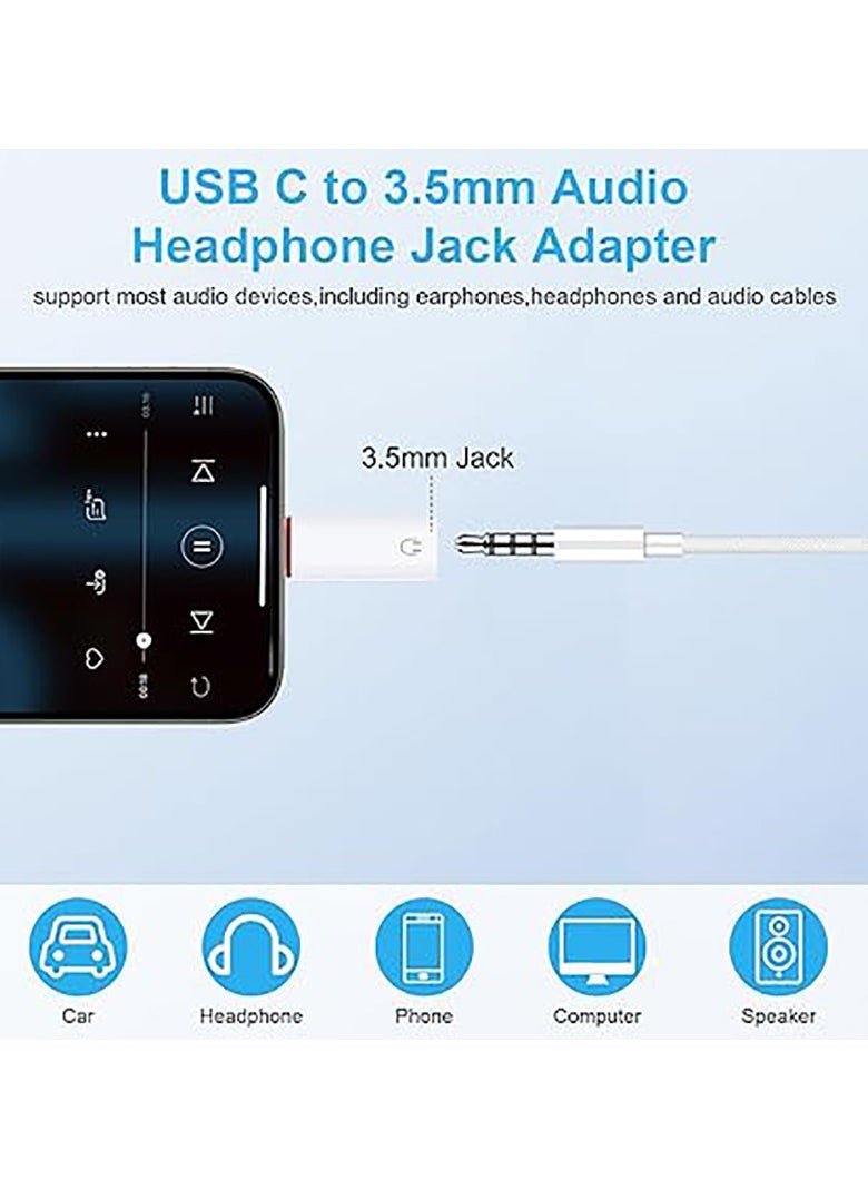 Generic iPhone Headphone Adapter for iPhone Lightning to 3.5mm Adapter for iPhone Aux Adapter Compatible with iPhone 14/14 Pro Max/13/13 Pro Max/12/12 Pro Max/11/11 Pro Max/SE/X/XR/XS/8 -White  - Image 4