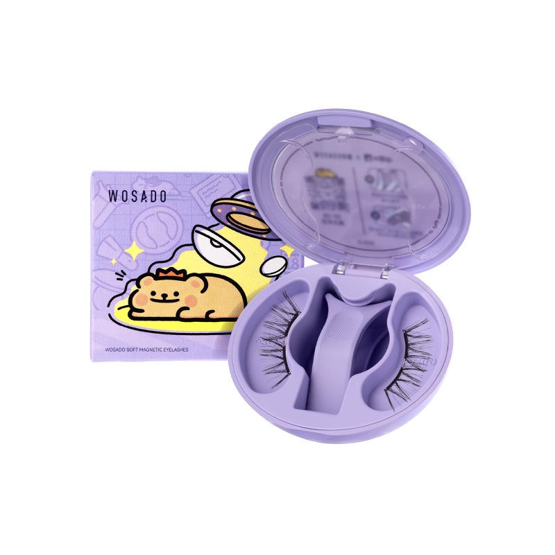 WOSADOÃ—BearisBug Soft Magnetic Eyelashes Kit with Applicator, [No.18 Velvet Black] 21.5mm Reusable Glue-free Magnetic Lashes, Cruelty-free False Lashes, Waterproof, Lightweight, Suit for Heavy Makeup - Image 1