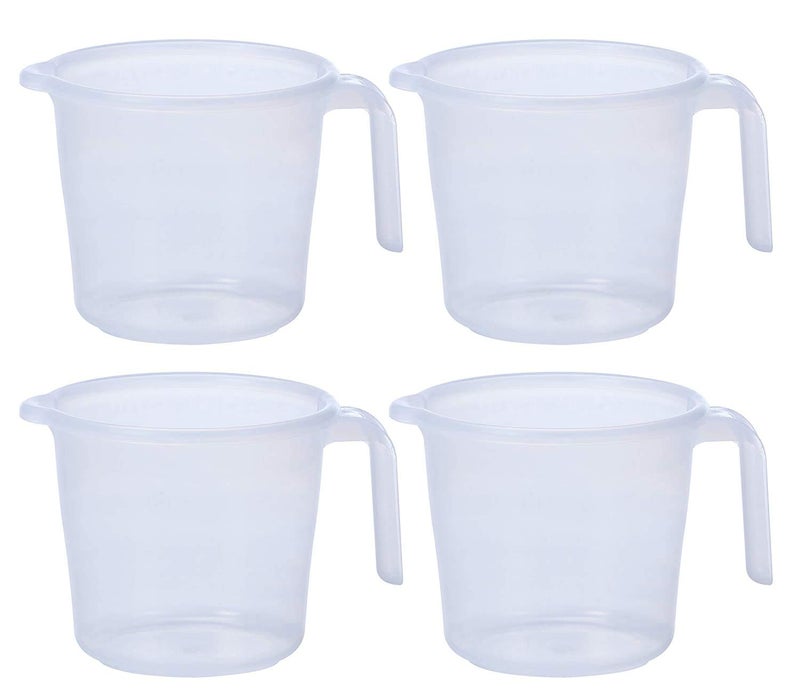 Varmora Crystal Virgin Plastic Bathroom Mug 1.5 LTR (Pack of 4) (Transparent) - Image 5