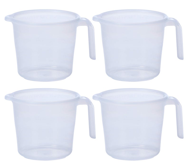 Varmora Crystal Virgin Plastic Bathroom Mug 1.5 LTR (Pack of 4) (Transparent) - Image 2