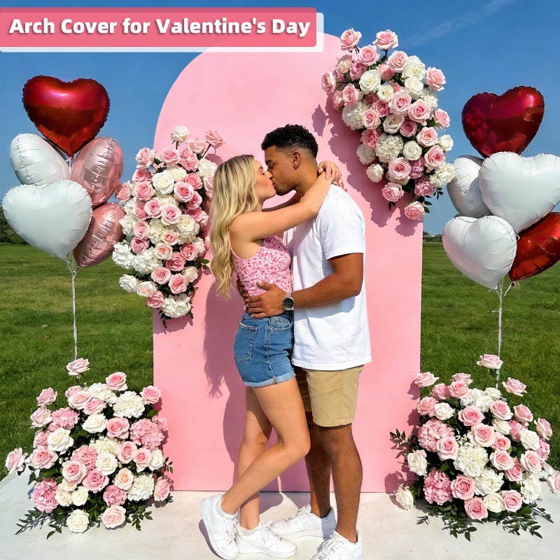 HEMMOTOP Pink Arch Backdrop Cover 7.2 ft (No Arch Stand), Spandex Arch Covers Stretchy Backdrop for Balloon, Birthday Party, Party, Ceremony, Valentine's Day, Baby Shower, Banquet Arch Decoratio - Image 3