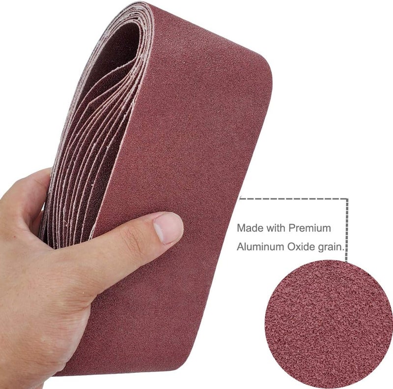 SACKORANGE 20 PCS 2.5 inch x 14 inch Abrasive Sanding Belts - 5 Each of 40 80 120 240 Grit Aluminum Oxide Sanding Belts For Belt sander (2.5 x 14 inch) - Image 4