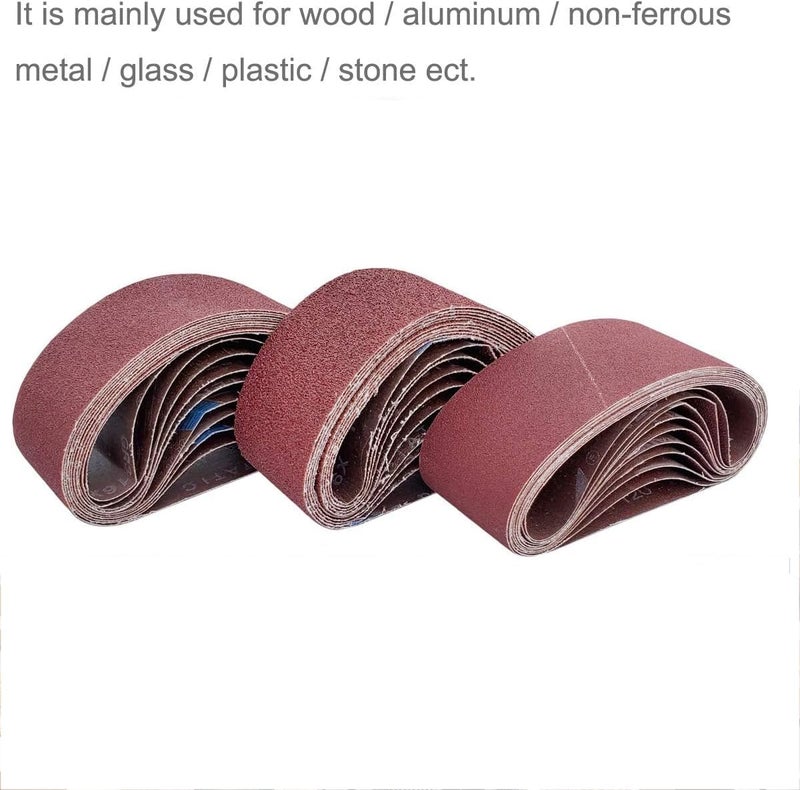 SACKORANGE 20 PCS 2.5 inch x 14 inch Abrasive Sanding Belts - 5 Each of 40 80 120 240 Grit Aluminum Oxide Sanding Belts For Belt sander (2.5 x 14 inch) - Image 5