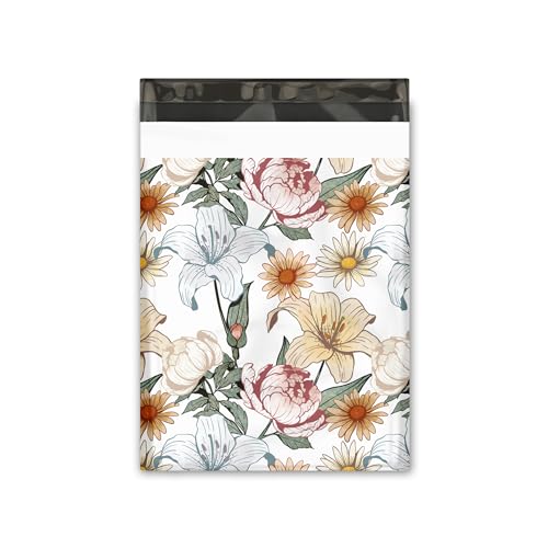 Pro Supply Global Vintage Floral Summer Designer Poly Mailers – 100 Packs 10"x13" Ideal Waterproof Self-Sealing Poly mailer, Tear-Resistant Shipping Bags & Printed Mailing Envelopes for Small Business - Image 2