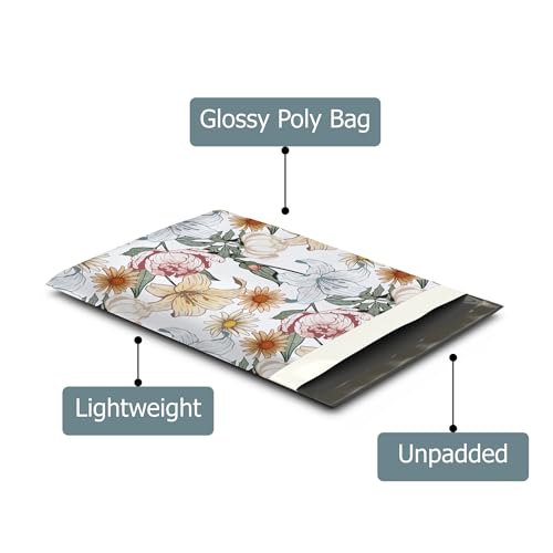 Pro Supply Global Vintage Floral Summer Designer Poly Mailers – 100 Packs 10"x13" Ideal Waterproof Self-Sealing Poly mailer, Tear-Resistant Shipping Bags & Printed Mailing Envelopes for Small Business - Image 5