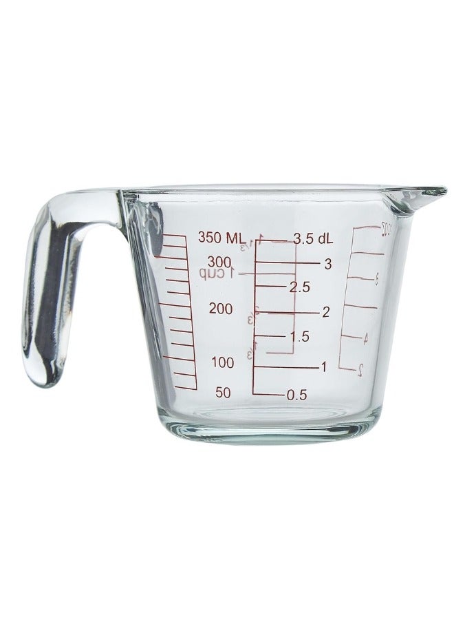 Happy Home Glass Measuring Cup for Home Food, Milk Cup with High Temperature Resistant Scale, Suitable for Egg Cup for Baking in Kitchen and Microwave (350ml) - Image 3