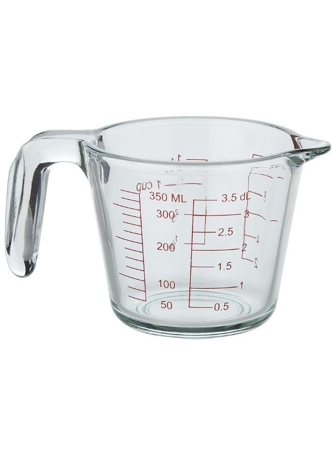 Happy Home Glass Measuring Cup for Home Food, Milk Cup with High Temperature Resistant Scale, Suitable for Egg Cup for Baking in Kitchen and Microwave (350ml) - Image 2