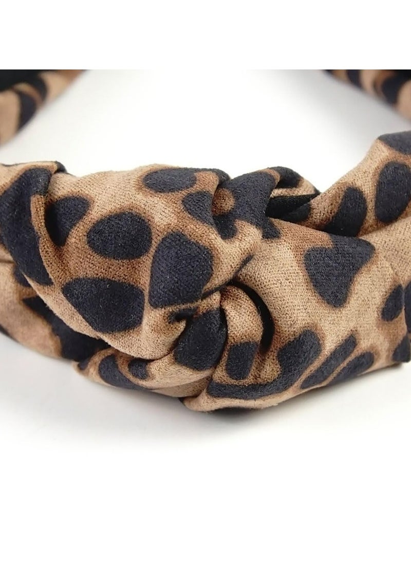 Oasisgalore Vintage Leopard Print Headband - Wide Knot Hair Accessories for Women and Girls - Image 3