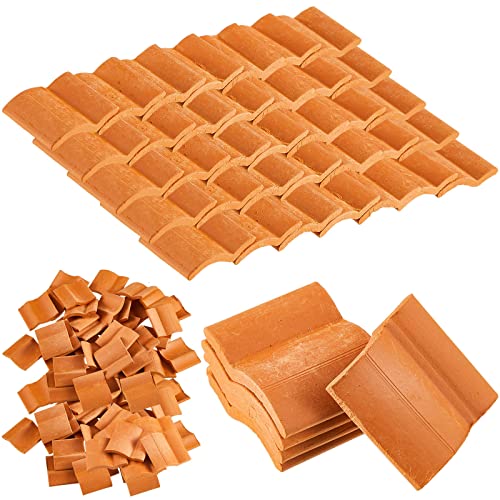 Charniol Miniature Roof Tiles Model Building Set Dollhouse Shingles Clay Roof Tiles for Model Fake Landscape Accessories for Crafts Project Shed DIY Kitchen Garden Diorama Roofing - Image 1